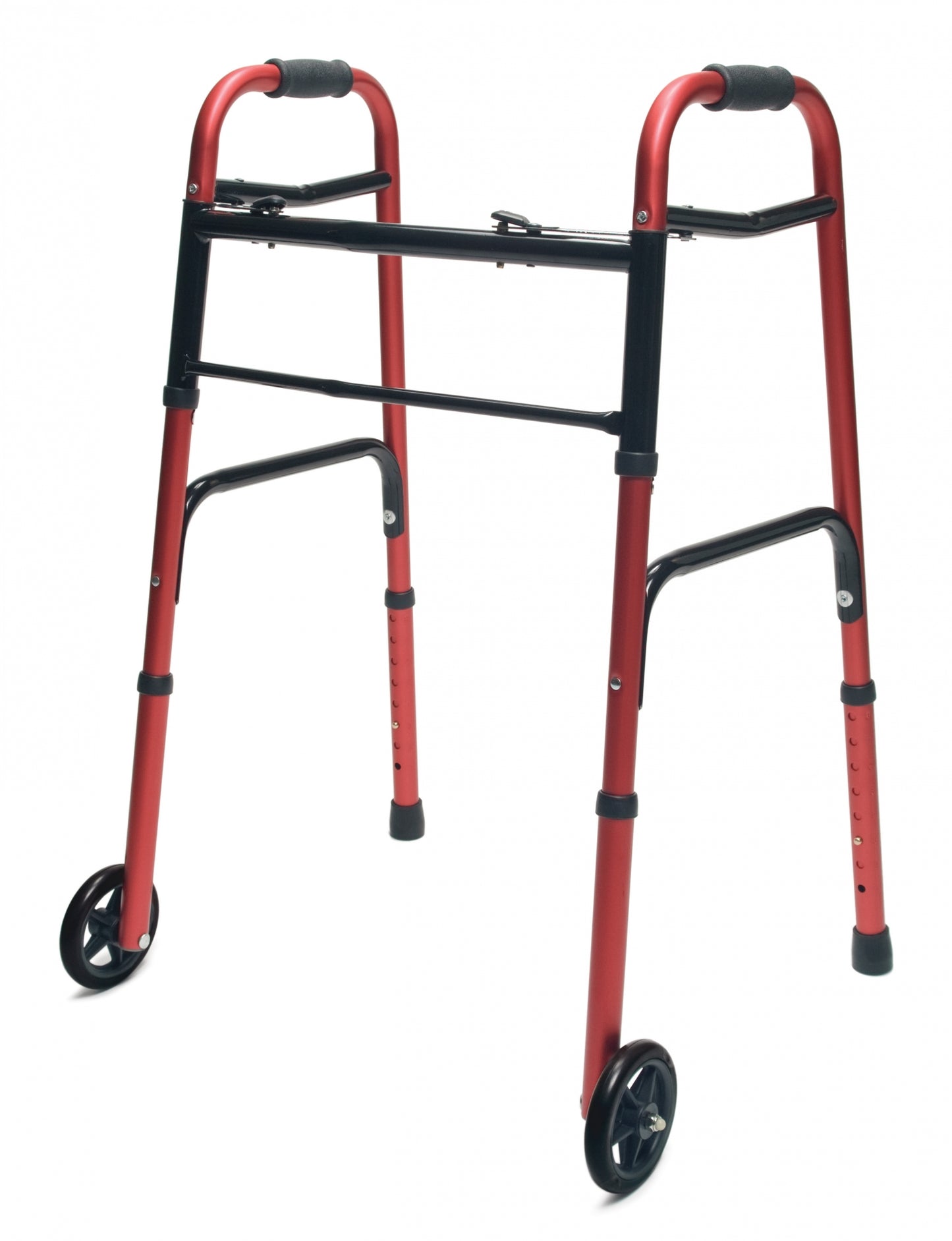 Lumex ColorSelect Adult Walker with Wheels - Crimson Red