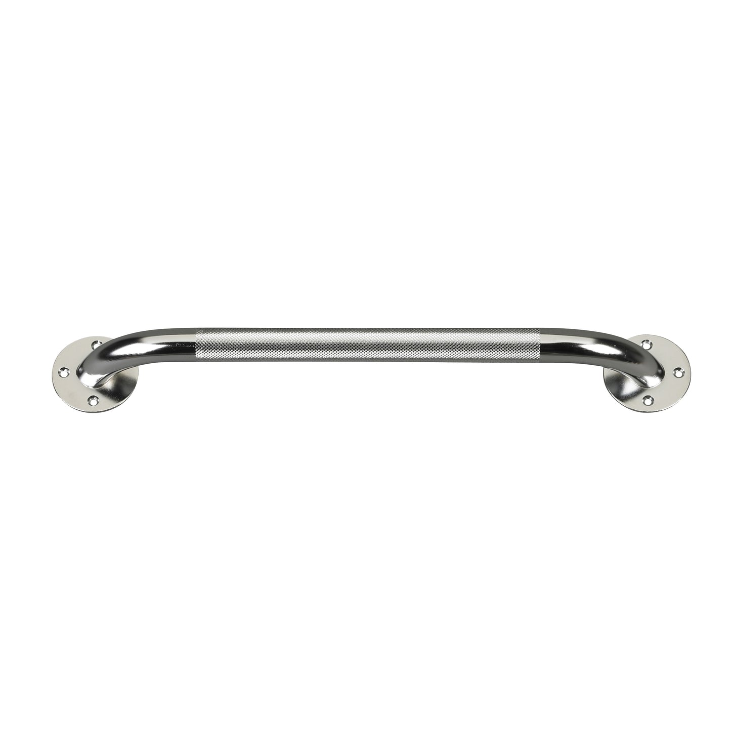 Drive Wall Grab Bar 16-inch Chrome Knurled Steel mounted on white wall