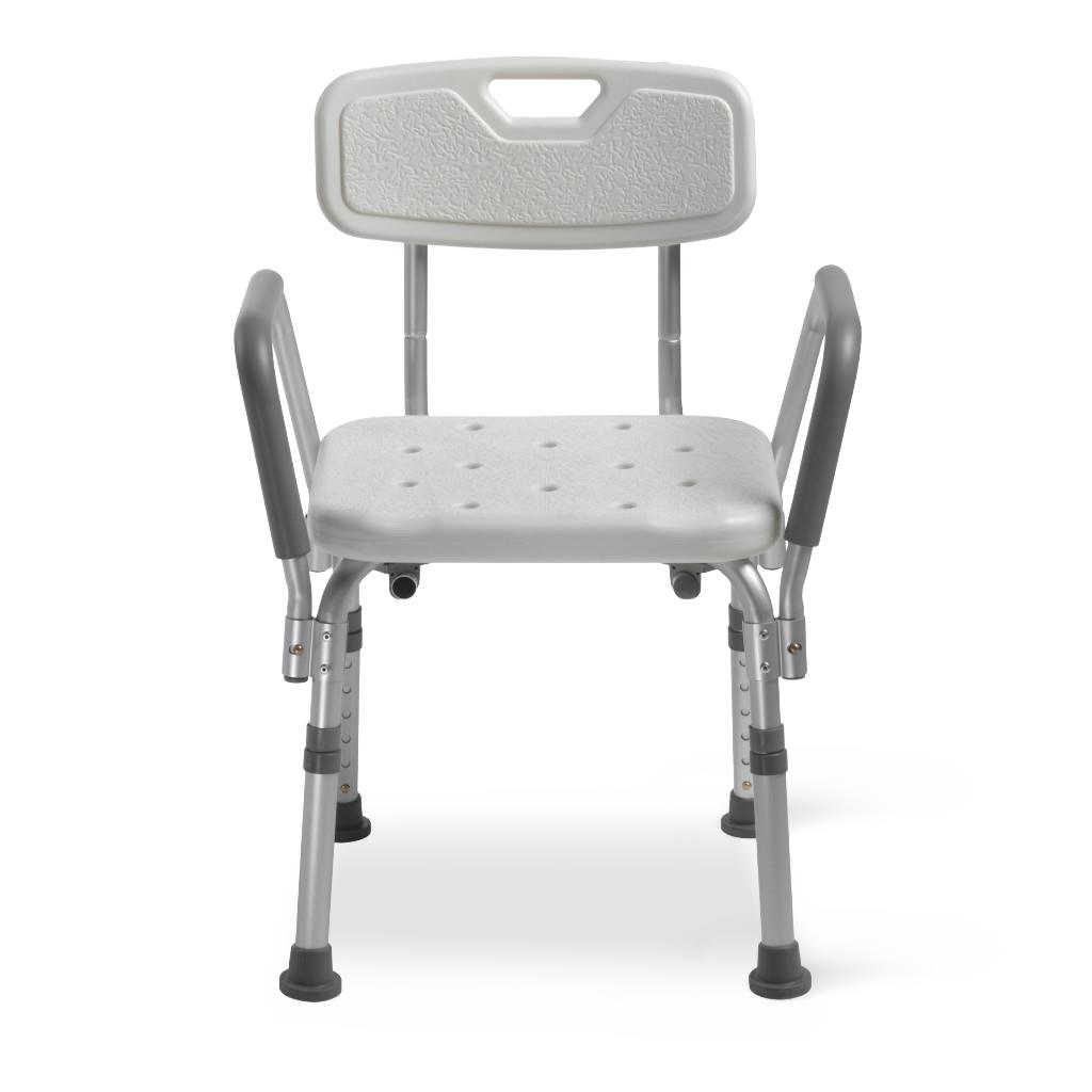 Drive Shower Chair with Back and Removable Padded Arms - front view