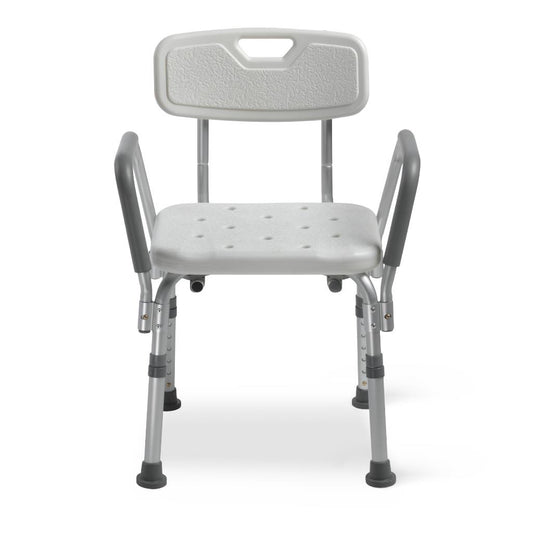 Drive Shower Chair with Back and Removable Padded Arms - front view