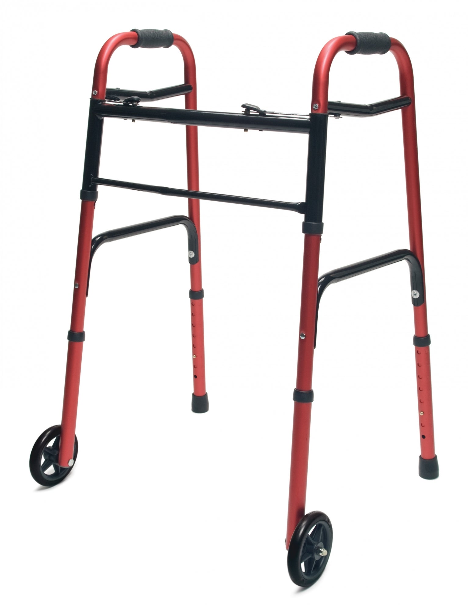 Lumex ColorSelect Adult Walker with Wheels - Crimson Red