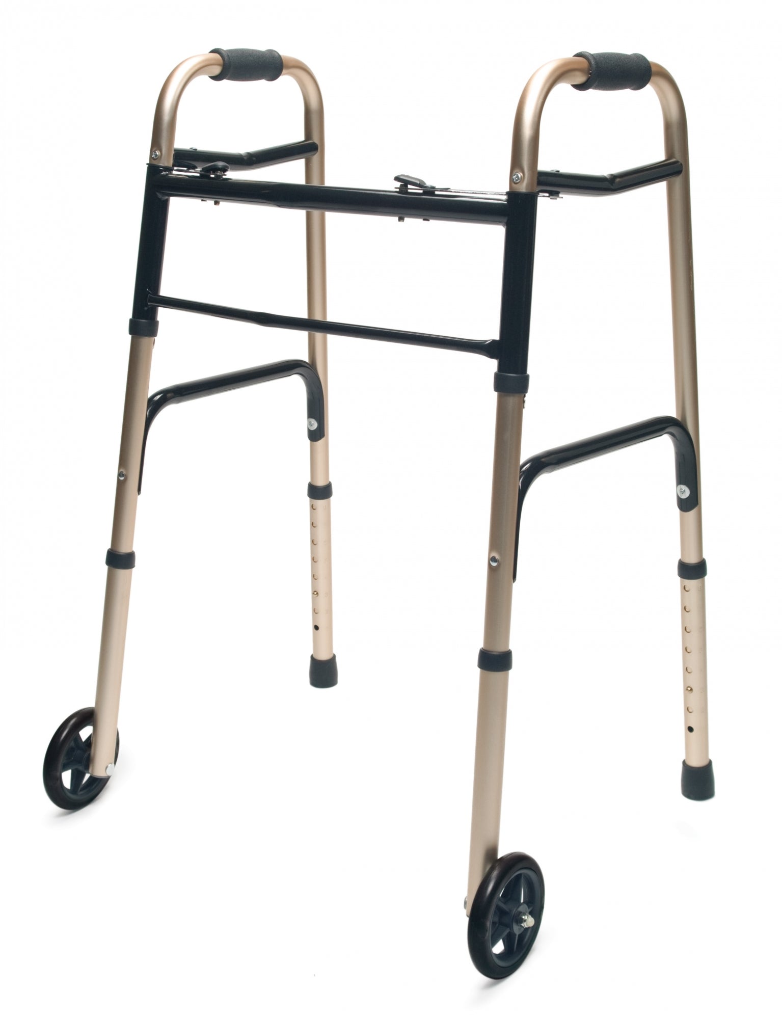 Lumex ColorSelect Adult Walker with Wheels - Gold