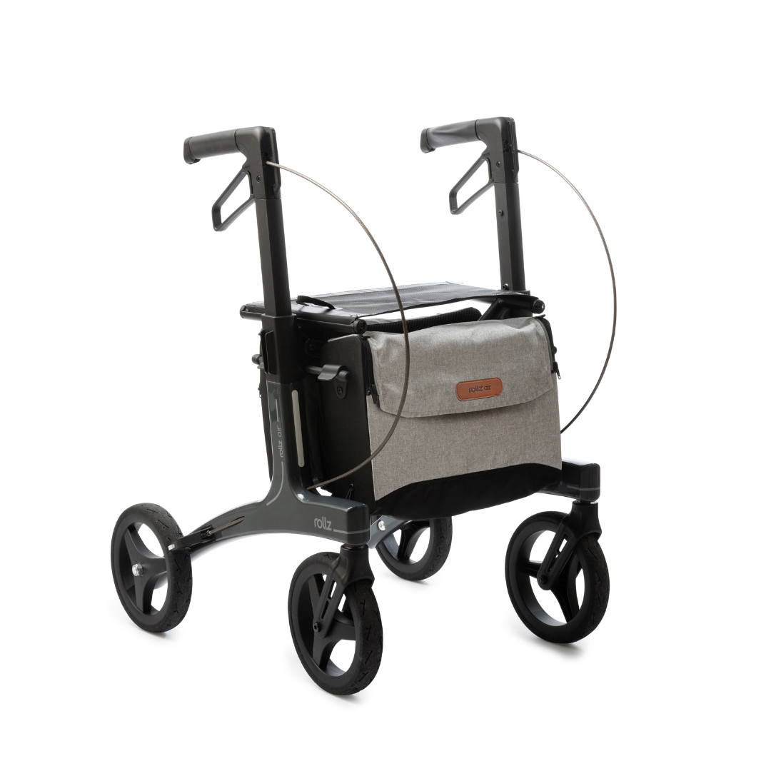 Rollz Air carbon rollator folded for travel